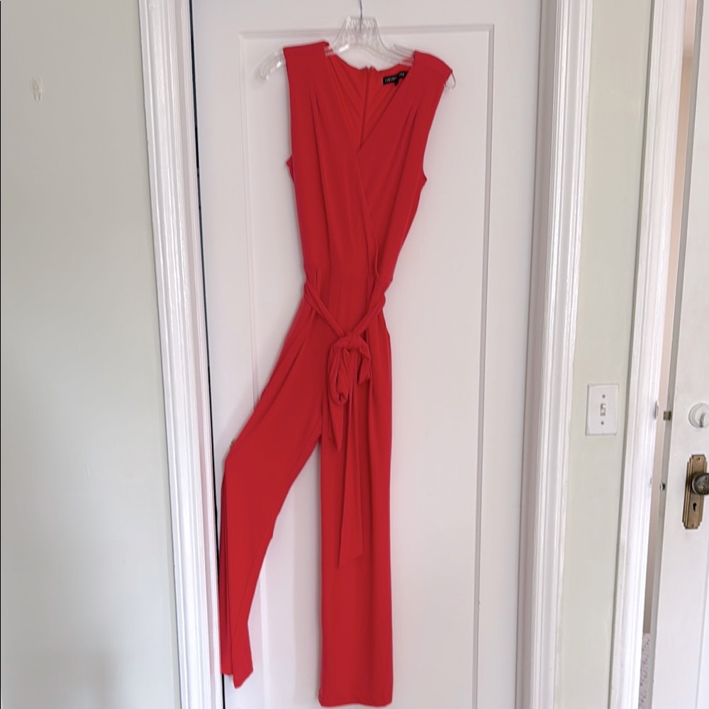 Sleeveless Coral Jumpsuit